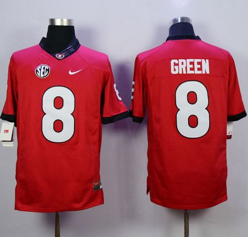 Bulldogs #8 A.J. Green Red Stitched NCAA Jersey Bulldogs #8 A.J. Green Red Stitched NCAA Jersey