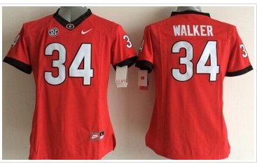 Women's Bulldogs #34 Herschel Walker Red Stitched NCAA Jersey Women's Bulldogs #34 Herschel Walker Red Stitched NCAA Jersey