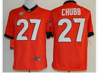 Georgia Bulldogs #27 Nick Chubb Red Limited Stitched NCAA Jersey Georgia Bulldogs #27 Nick Chubb Red Limited Stitched NCAA Jersey