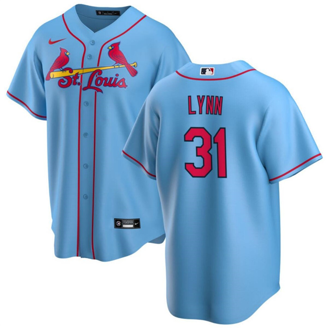 Men's St. Louis Cardinals #31 Lance Lynn Blue Cool Base Stitched Baseball Jersey Men's St. Louis Cardinals #31 Lance Lynn Blue Cool Base Stitched Baseball Jersey