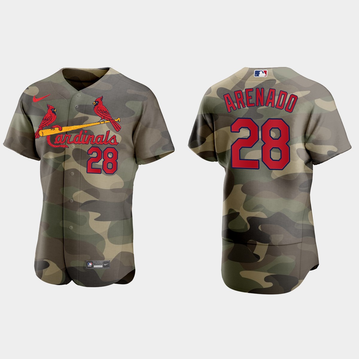 St.Louis Cardinals #28 Nolan Arenado Men's Nike 2021 Armed Forces Day Authentic MLB Jersey -Camo St.Louis Cardinals #28 Nolan Arenado Men's Nike 2021 Armed Forces Day Authentic MLB Jersey -Camo