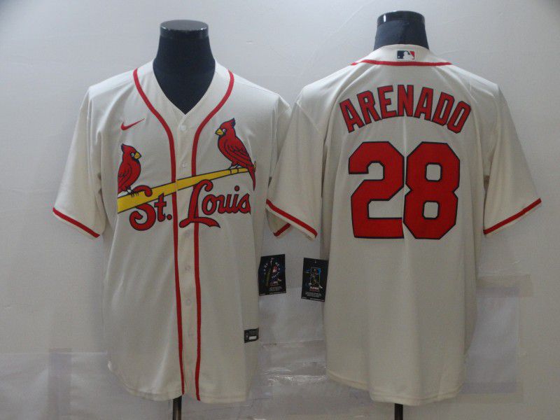 Men's St. Louis Cardinals #28 Nolan Arenado Cream Stitched MLB Cool Base Nike Jersey Men's St. Louis Cardinals #28 Nolan Arenado Cream Stitched MLB Cool Base Nike Jersey