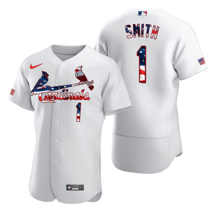 Cardinals 1 Ozzie Smith White USA Flag Fashion Nike Cool Base Jersey Cardinals 1 Ozzie Smith White USA Flag Fashion Nike Cool Base Jersey