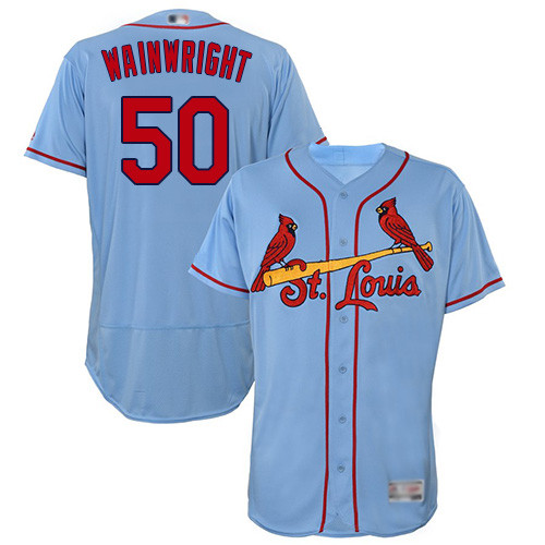 Cardinals #50 Adam Wainwright Light Blue Flexbase Authentic Collection Stitched Baseball Jersey Cardinals #50 Adam Wainwright Light Blue Flexbase Authentic Collection Stitched Baseball Jersey