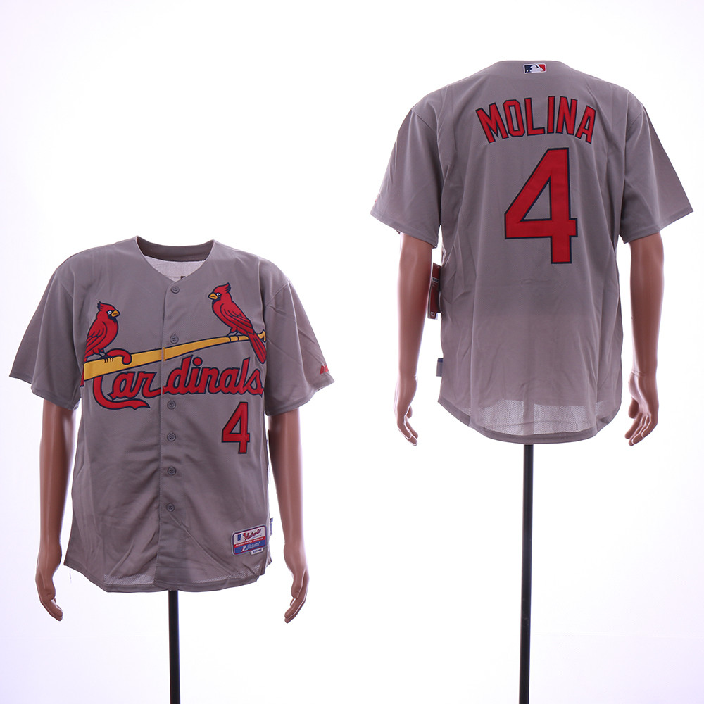 Cardinals 4 Yadier Molina Gray Flexbase Jersey Cardinals 4 Yadier Molina Gray Flexbase Jersey