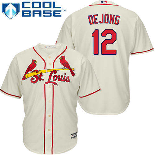 Cardinals #12 Paul DeJong Cream New Cool Base Stitched Baseball Jersey Cardinals #12 Paul DeJong Cream New Cool Base Stitched Baseball Jersey