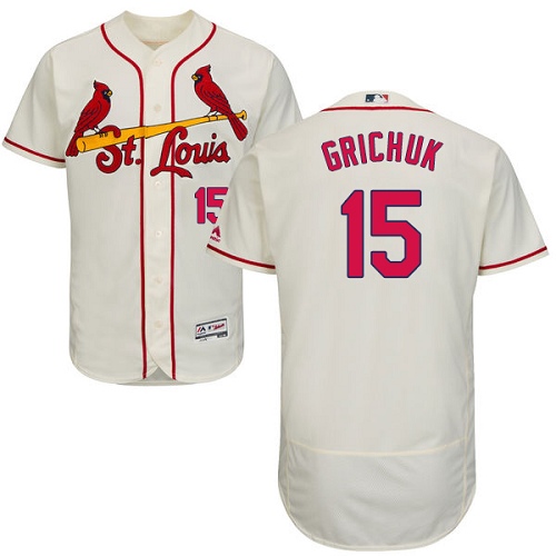 Cardinals #15 Randal Grichuk Cream Flexbase Authentic Collection Stitched MLB Jersey Cardinals #15 Randal Grichuk Cream Flexbase Authentic Collection Stitched MLB Jersey