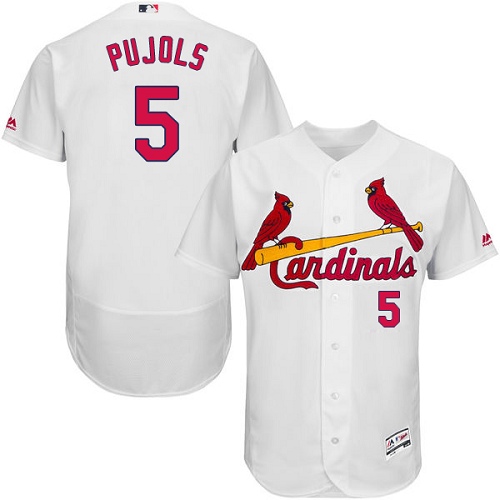 Cardinals #5 Albert Pujols White Flexbase Authentic Collection Stitched MLB Jersey Cardinals #5 Albert Pujols White Flexbase Authentic Collection Stitched MLB Jersey