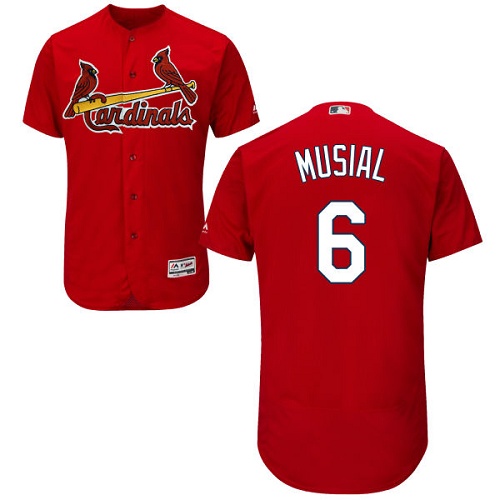 Cardinals #6 Stan Musial Red Flexbase Authentic Collection Stitched MLB Jersey Cardinals #6 Stan Musial Red Flexbase Authentic Collection Stitched MLB Jersey