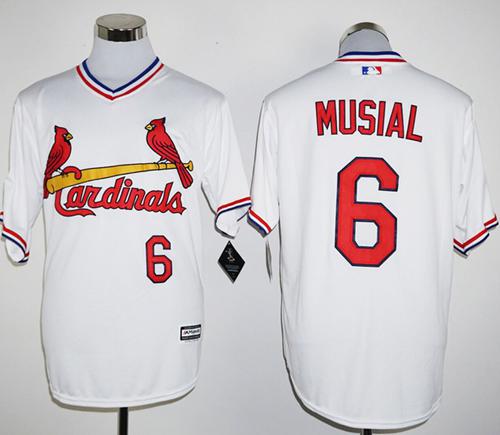 Cardinals #6 Stan Musial White New Cool Base Cooperstown Stitched MLB Jersey Cardinals #6 Stan Musial White New Cool Base Cooperstown Stitched MLB Jersey