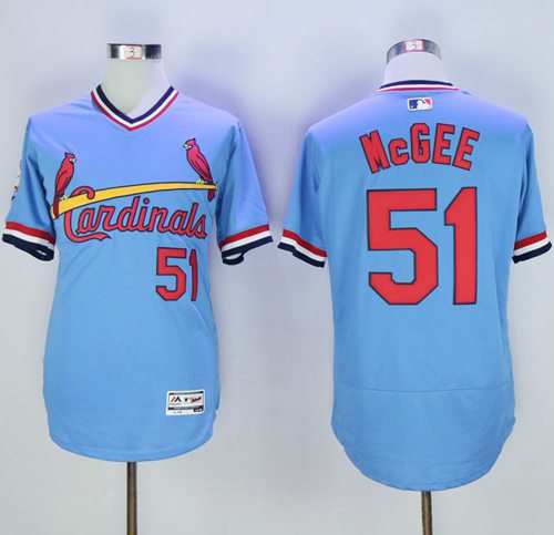 Cardinals #51 Willie McGee Light Blue Flexbase Authentic Collection Cooperstown Stitched MLB Jersey Cardinals #51 Willie McGee Light Blue Flexbase Authentic Collection Cooperstown Stitched MLB Jersey