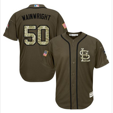 Cardinals #50 Adam Wainwright Green Salute to Service Stitched MLB Jersey Cardinals #50 Adam Wainwright Green Salute to Service Stitched MLB Jersey