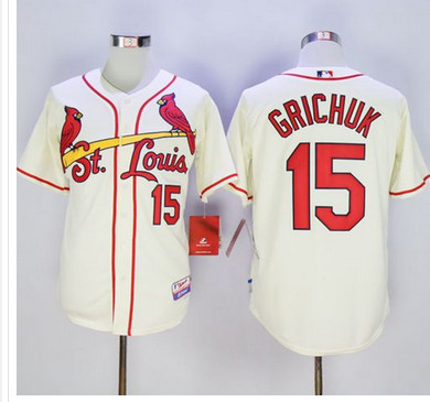 Cardinals #15 Randal Grichuk Cream Cool Base Stitched MLB Jersey Cardinals #15 Randal Grichuk Cream Cool Base Stitched MLB Jersey