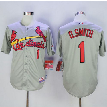 Cardinals #1 Ozzie Smith Grey Cool Base Stitched MLB Jersey Cardinals #1 Ozzie Smith Grey Cool Base Stitched MLB Jersey
