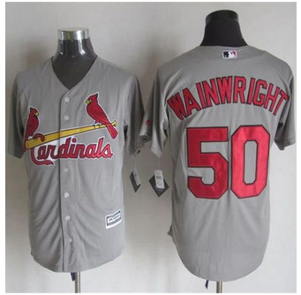 St. Louis Cardinals #50 Adam Wainwright Grey New Cool Base Stitched Baseball Jersey St. Louis Cardinals #50 Adam Wainwright Grey New Cool Base Stitched Baseball Jersey