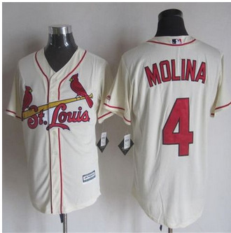St. Louis Cardinals #4 Yadier Molina Cream New Cool Base Stitched Baseball Jersey St. Louis Cardinals #4 Yadier Molina Cream New Cool Base Stitched Baseball Jersey
