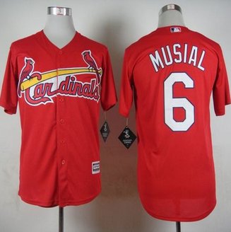 St. Louis Cardinals #6 Stan Musial Red Cool Base Stitched Baseball Jersey St. Louis Cardinals #6 Stan Musial Red Cool Base Stitched Baseball Jersey