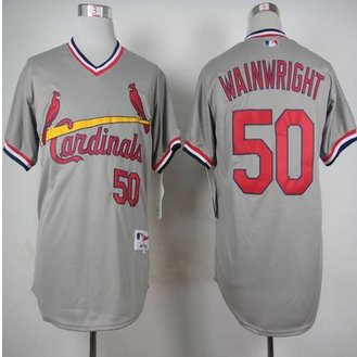 St. Louis Cardinals #50 Adam Wainwright Grey 1978 Turn Back The Clock Stitched Baseball jersey St. Louis Cardinals #50 Adam Wainwright Grey 1978 Turn Back The Clock Stitched Baseball jersey