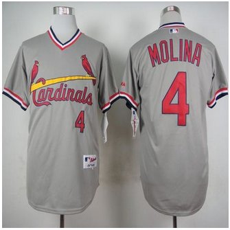 St. Louis Cardinals #4 Yadier Molina Grey 1978 Turn Back The Clock Stitched Baseball jersey St. Louis Cardinals #4 Yadier Molina Grey 1978 Turn Back The Clock Stitched Baseball jersey