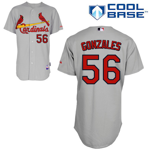 St.Louis Cardinals #56 Gonzales Gray Baseball Jersey St.Louis Cardinals #56 Gonzales Gray Baseball Jersey