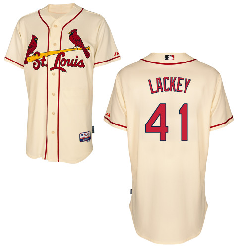St.Louis Cardinals #41 Lackey Beige Baseball Jersey St.Louis Cardinals #41 Lackey Beige Baseball Jersey
