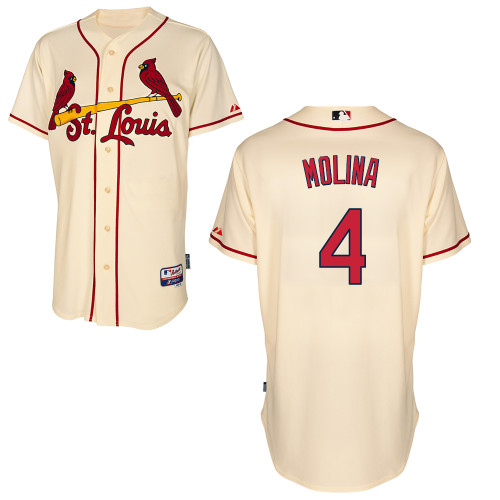 St.Louis Cardinals #4 Molina Beige Baseball Jersey St.Louis Cardinals #4 Molina Beige Baseball Jersey