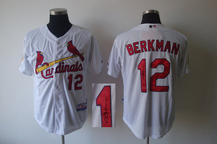 St.Louis Cardinals 12# Lance Berkman White MLB Jerseys(Signed) St.Louis Cardinals 12# Lance Berkman White MLB Jerseys(Signed)