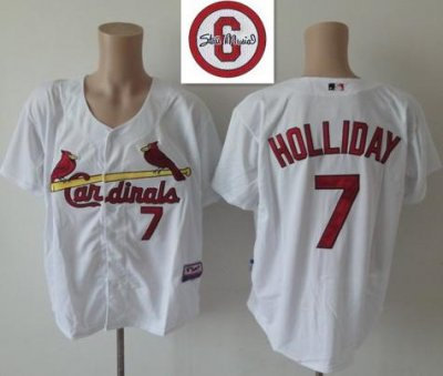 St.Louis Cardinals 7 Matt Holliday White Cool Base MLB Jersey 6# Patch St.Louis Cardinals 7 Matt Holliday White Cool Base MLB Jersey 6# Patch