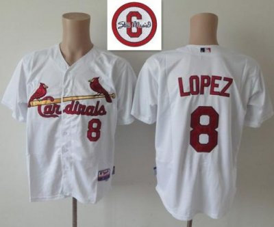 St.Louis Cardinals 8 Felipe Lopez White Cool Base MLB Jersey 6# Patch St.Louis Cardinals 8 Felipe Lopez White Cool Base MLB Jersey 6# Patch