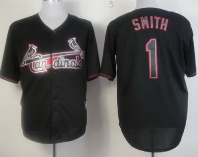 St.Louis Cardinals 1 Ozzie Smith Black Fashion MLB Jerseys St.Louis Cardinals 1 Ozzie Smith Black Fashion MLB Jerseys