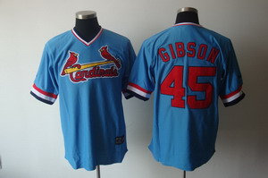 St Louis Cardinals 45 Gibsoh Cooperstown Blue Throwback Jersey St Louis Cardinals 45 Gibsoh Cooperstown Blue Throwback Jersey