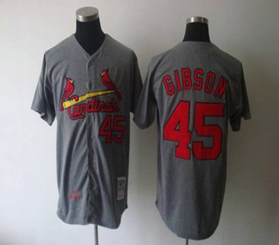 St Louis Cardinals 45 gibson grey jerseys St Louis Cardinals 45 gibson grey jerseys