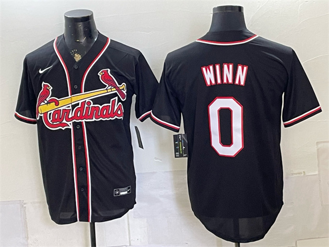 Men's St. Louis Cardinals #0 Masyn Winn 2026 Fashion Replica Black Out Stitched Baseball Jersey Men's St. Louis Cardinals #0 Masyn Winn 2026 Fashion Replica Black Out Stitched Baseball Jersey