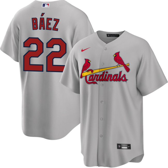 Men's St. Louis Cardinals #22 Joshua Báez Grey Cool Base Stitched Baseball Jersey