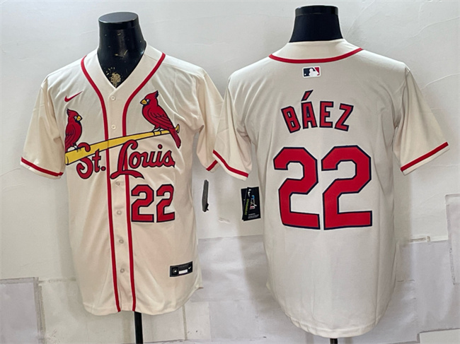 Men's St. Louis Cardinals #22 Joshua Báez Cream Limited Stitched Baseball Jersey
