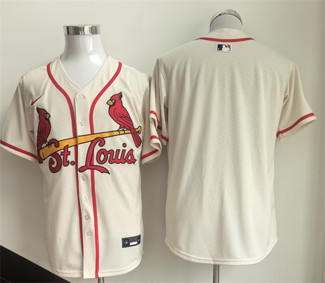 Men's St. Louis Cardinals Blank Cream Limited Stitched Baseball Jersey