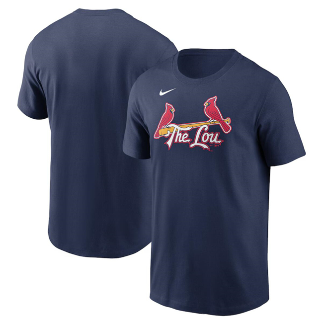 Men's St. Louis Cardinals Navy 2024 City Connect Wordmark T-Shirt Men's St. Louis Cardinals Navy 2024 City Connect Wordmark T-Shirt