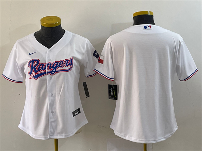 Women's Texas Rangers Blank White With Patch Stitched Baseball Jersey(Run Small) Women's Texas Rangers Blank White With Patch Stitched Baseball Jersey(Run Small)