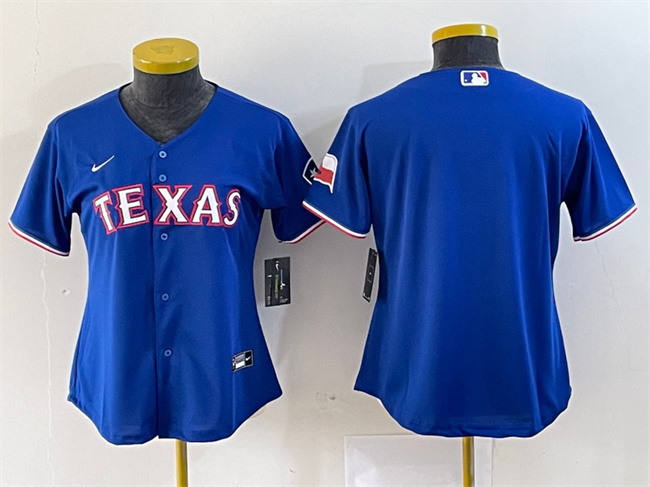 Women's Texas Rangers Blank Royal With Patch Stitched Baseball Jersey(Run Small) Women's Texas Rangers Blank Royal With Patch Stitched Baseball Jersey(Run Small)