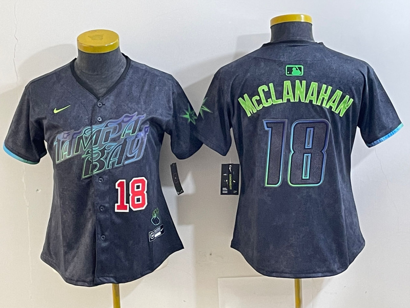 Women's Tampa Bay Rays #18 Shane McClanahan Charcoal 2024 City Connect Limited jerseys 5 Women's Tampa Bay Rays #18 Shane McClanahan Charcoal 2024 City Connect Limited jerseys 5