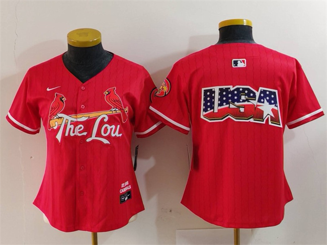 Women's St. Louis Cardinals Team Big Logo Red 2024 City Connect Limited Stitched Baseball Jersey(Run Small) Women's St. Louis Cardinals Team Big Logo Red 2024 City Connect Limited Stitched Baseball Jersey(Run Small)