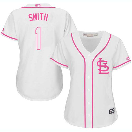 Cardinals #1 Ozzie Smith White Pink Fashion Women's Stitched MLB Jersey Cardinals #1 Ozzie Smith White Pink Fashion Women's Stitched MLB Jersey