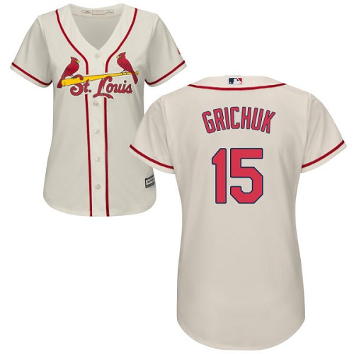 Cardinals #15 Randal Grichuk Cream Alternate Women's Stitched MLB Jersey Cardinals #15 Randal Grichuk Cream Alternate Women's Stitched MLB Jersey