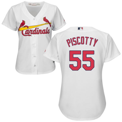 Cardinals #55 Stephen Piscotty White Home Women's Stitched MLB Jersey Cardinals #55 Stephen Piscotty White Home Women's Stitched MLB Jersey
