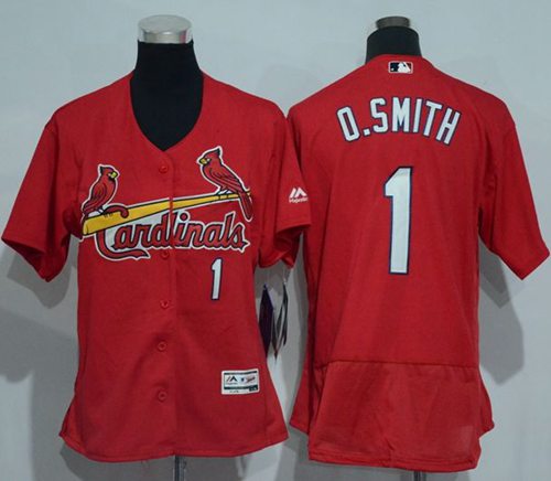 Cardinals #1 Ozzie Smith Red Flexbase Authentic Women's Stitched MLB Jersey Cardinals #1 Ozzie Smith Red Flexbase Authentic Women's Stitched MLB Jersey