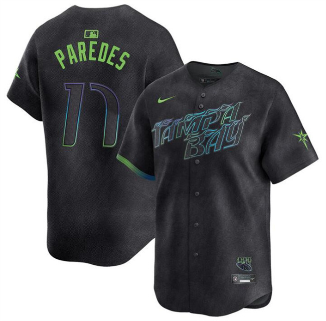 Youth Tampa Bay Rays #17 Isaac Paredes Charcoal 2024 City Connect Limited Stitched Baseball Jersey Youth Tampa Bay Rays #17 Isaac Paredes Charcoal 2024 City Connect Limited Stitched Baseball Jersey