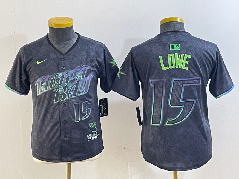 Youth Tampa Bay Rays #15 Josh Lowe Charcoal 2024 City Connect Limited Stitched Baseball Jersey(Run Small) 5 Youth Tampa Bay Rays #15 Josh Lowe Charcoal 2024 City Connect Limited Stitched Baseball Jersey(Run Small) 5