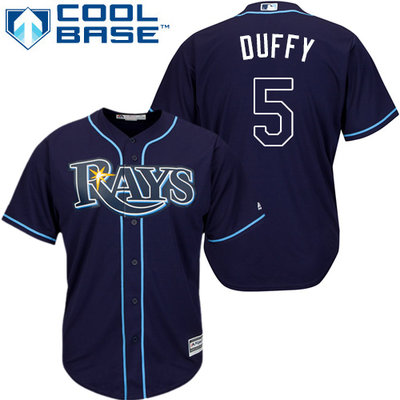 Rays #5 Matt Duffy Dark Blue Cool Base Stitched Youth MLB Jersey