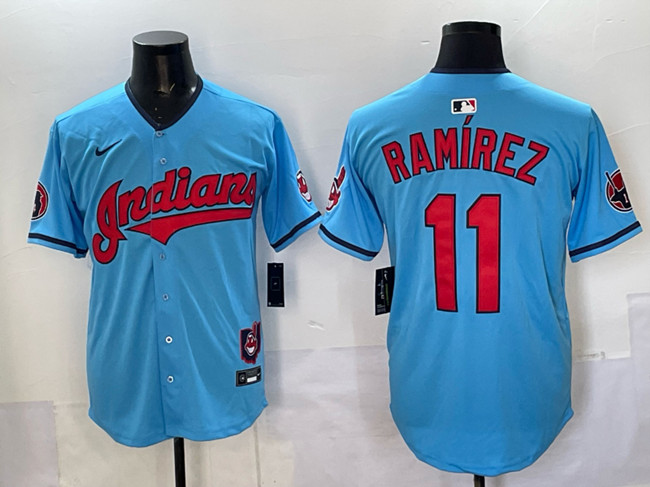 Men's Cleveland Guardians #11 José Ramírez Blue Vapor Premier Limited Stitched Baseball Jersey Men's Cleveland Guardians #11 José Ramírez Blue Vapor Premier Limited Stitched Baseball Jersey