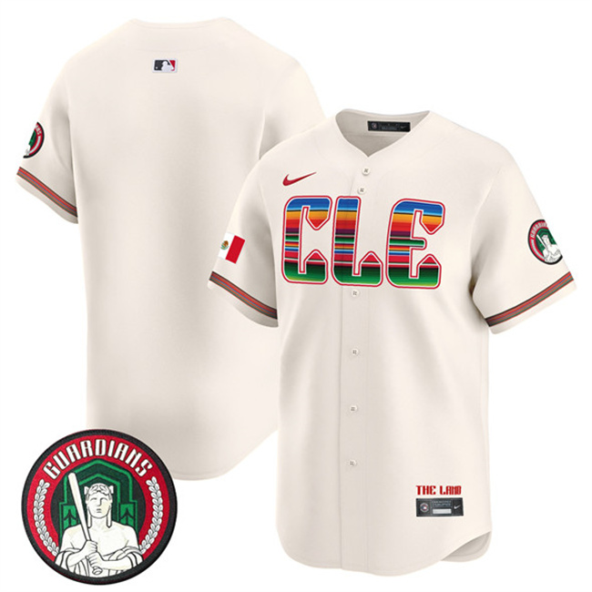 Men's Cleveland Guardians Blank Cream Mexico Vapor Premier Limited Stitched Baseball Jersey Men's Cleveland Guardians Blank Cream Mexico Vapor Premier Limited Stitched Baseball Jersey